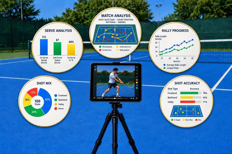 Tennis player during a game assessment