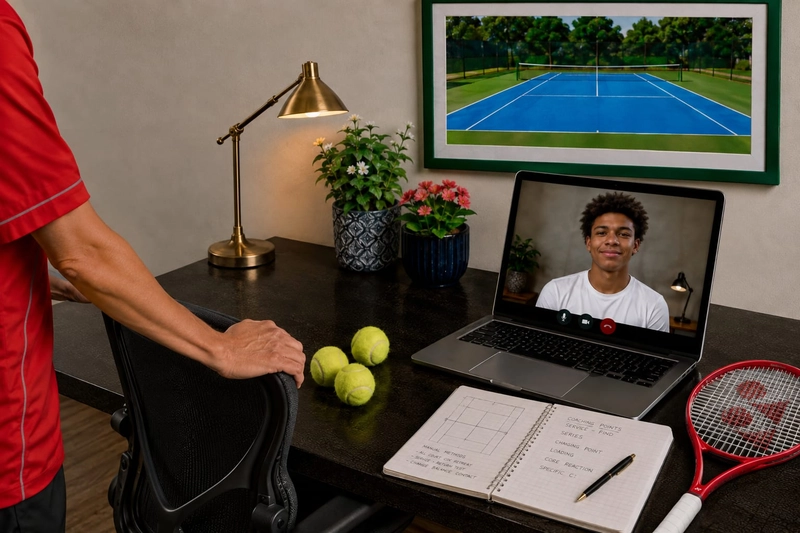 Tennis coaching session supported online